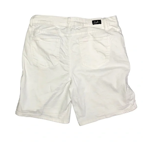 Earl Jeans white denim shorts stretch floral embroidery 12